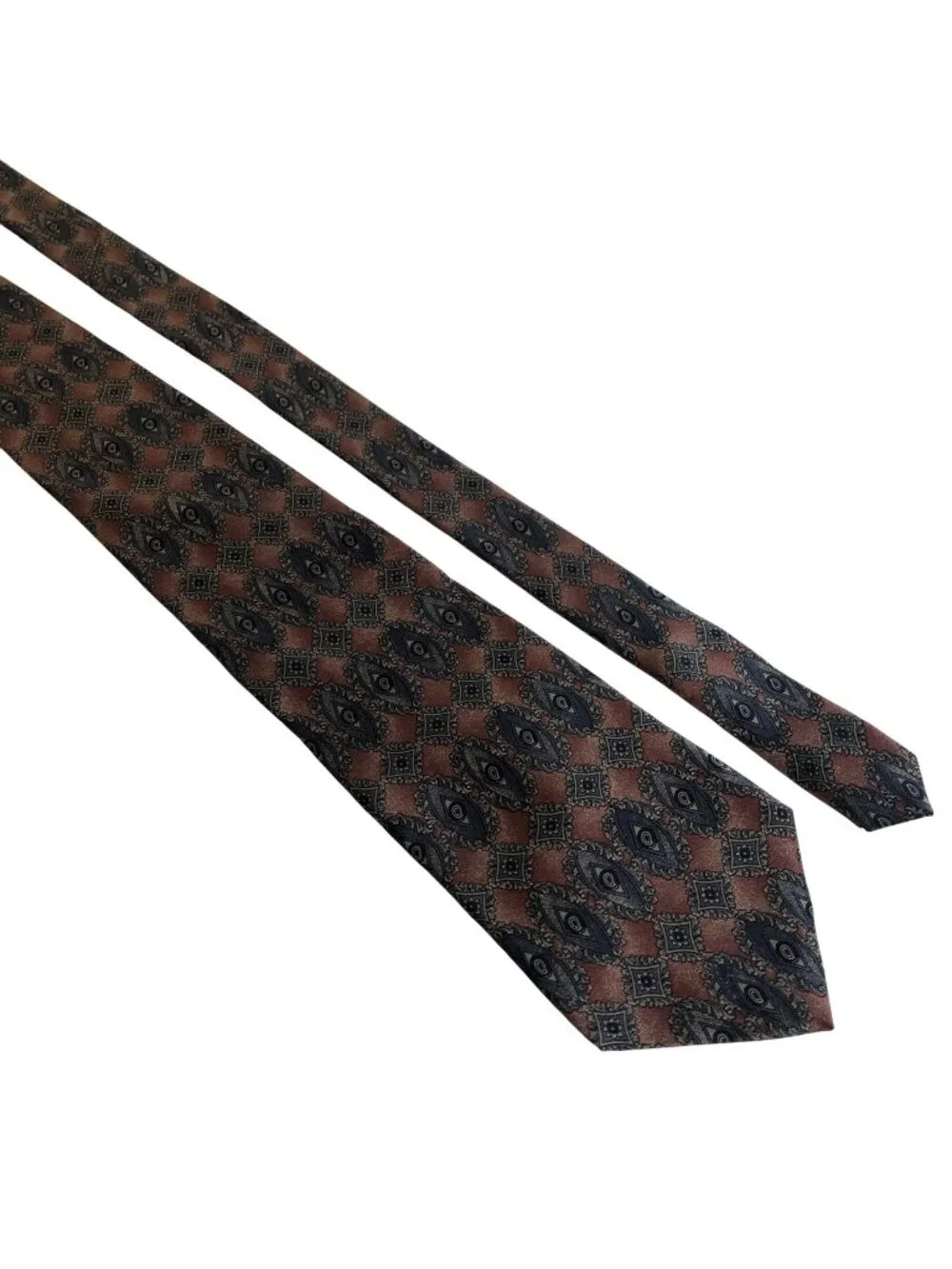 Zylos George Machado Silk Geometric Mauve Blue Mens Necktie Office Formal Gift